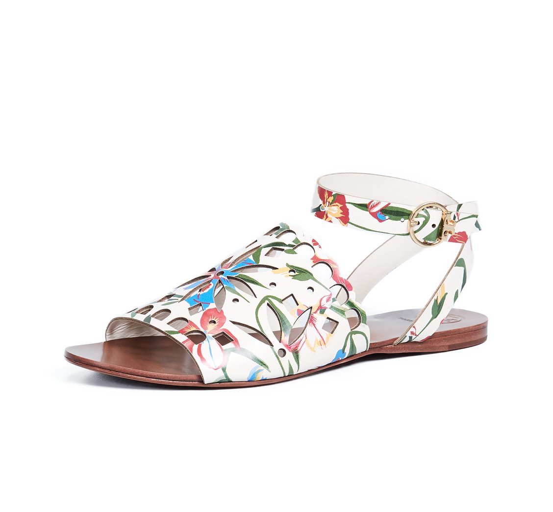 Floral Leather Sandals